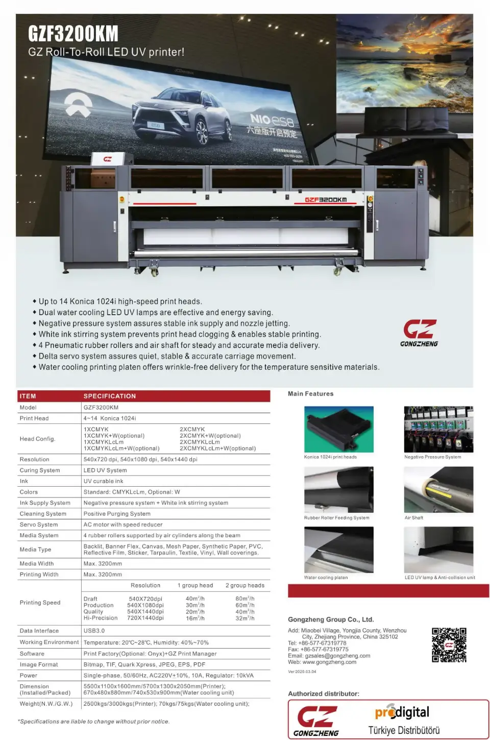 Gongzheng GZF3200KM - Rulodan Ruloya UV Baskı Makineleri