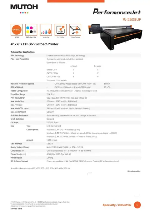Mutoh PerformanceJet PJ-2508UF görsel 2